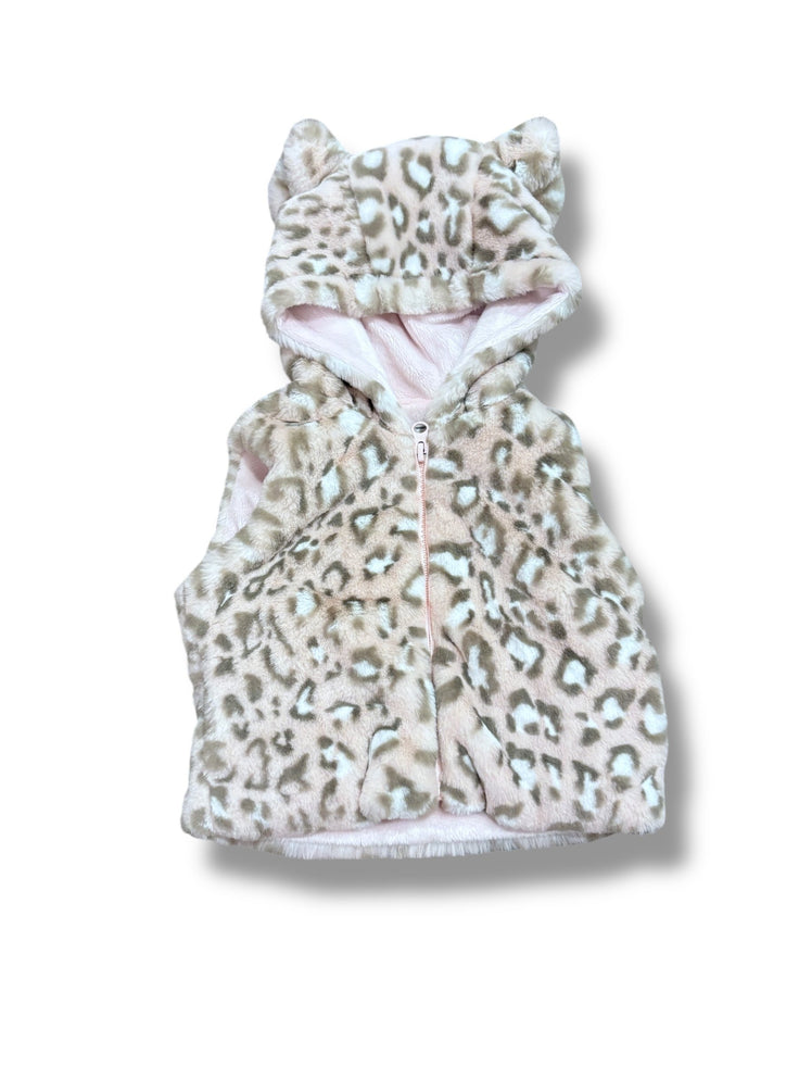 Size 12 month Widgeon light pink leopard faux fur hooded zip up Default Title / 12 / Girl