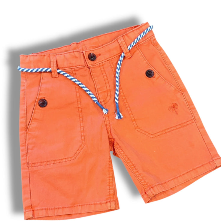 Size 4 Mayoral coral shorts with blue/white rope belt Default Title / 4 / Girl