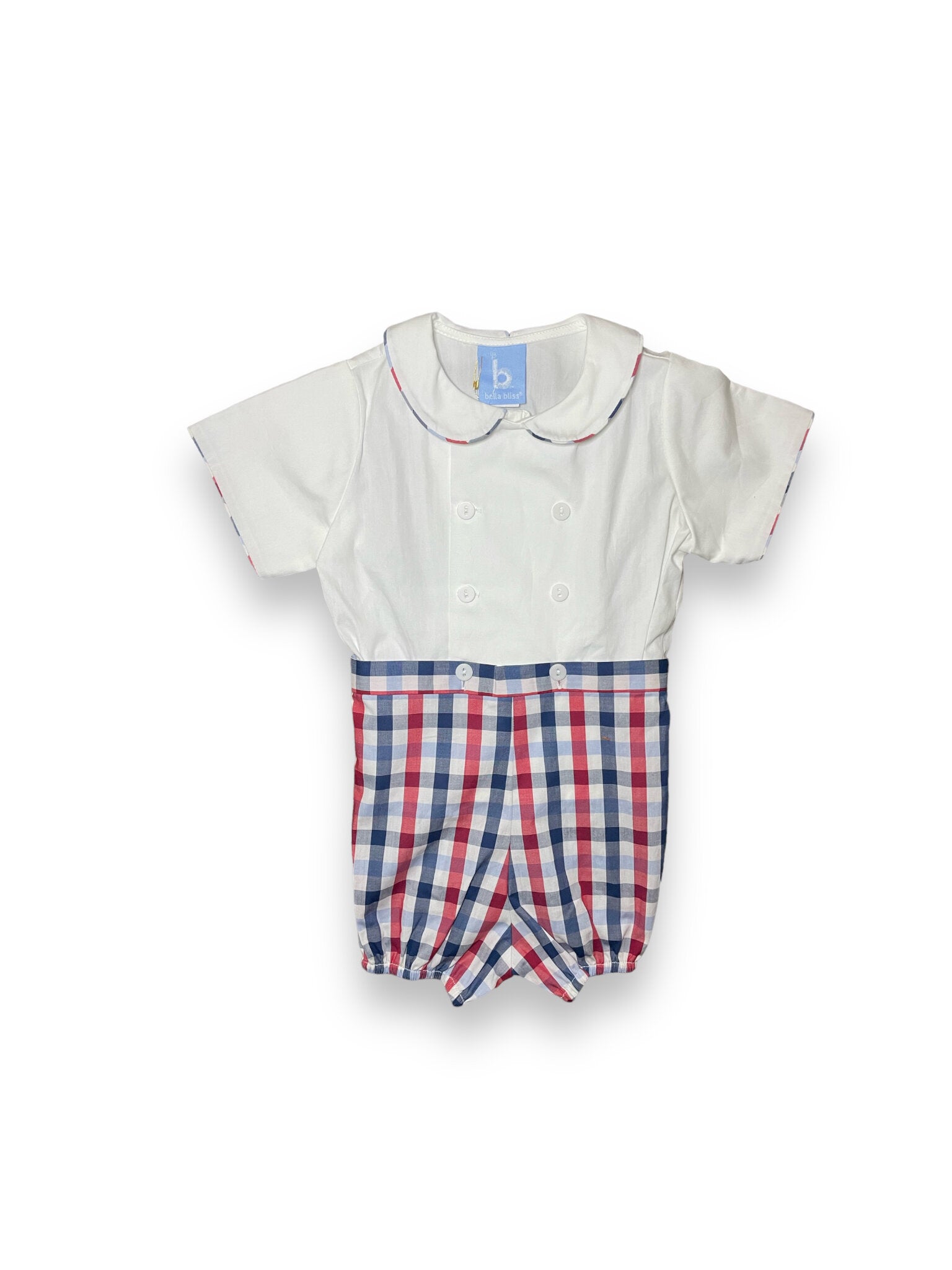 Size 18 month Bella Bliss red/white/navy button in shortall, NWT Default Title / 18 month / Boy
