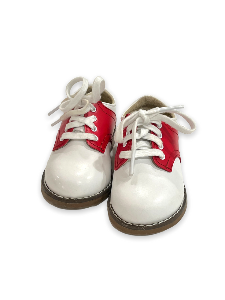 Size 4W Toddler Footmates cheer red saddle shoes Default Title / 4 / -