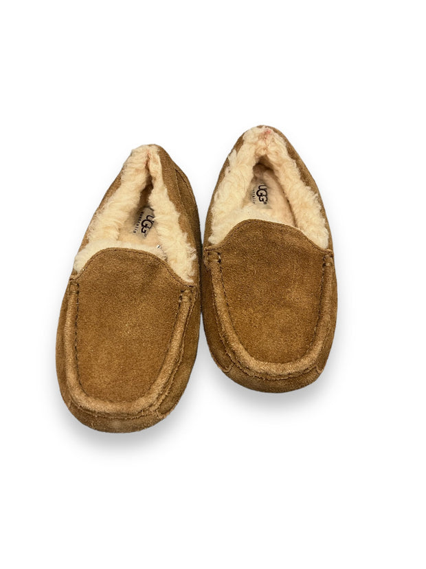 Size 3 big kid UGG brown suede sherpa lined slippers Default Title / 3 / Boy