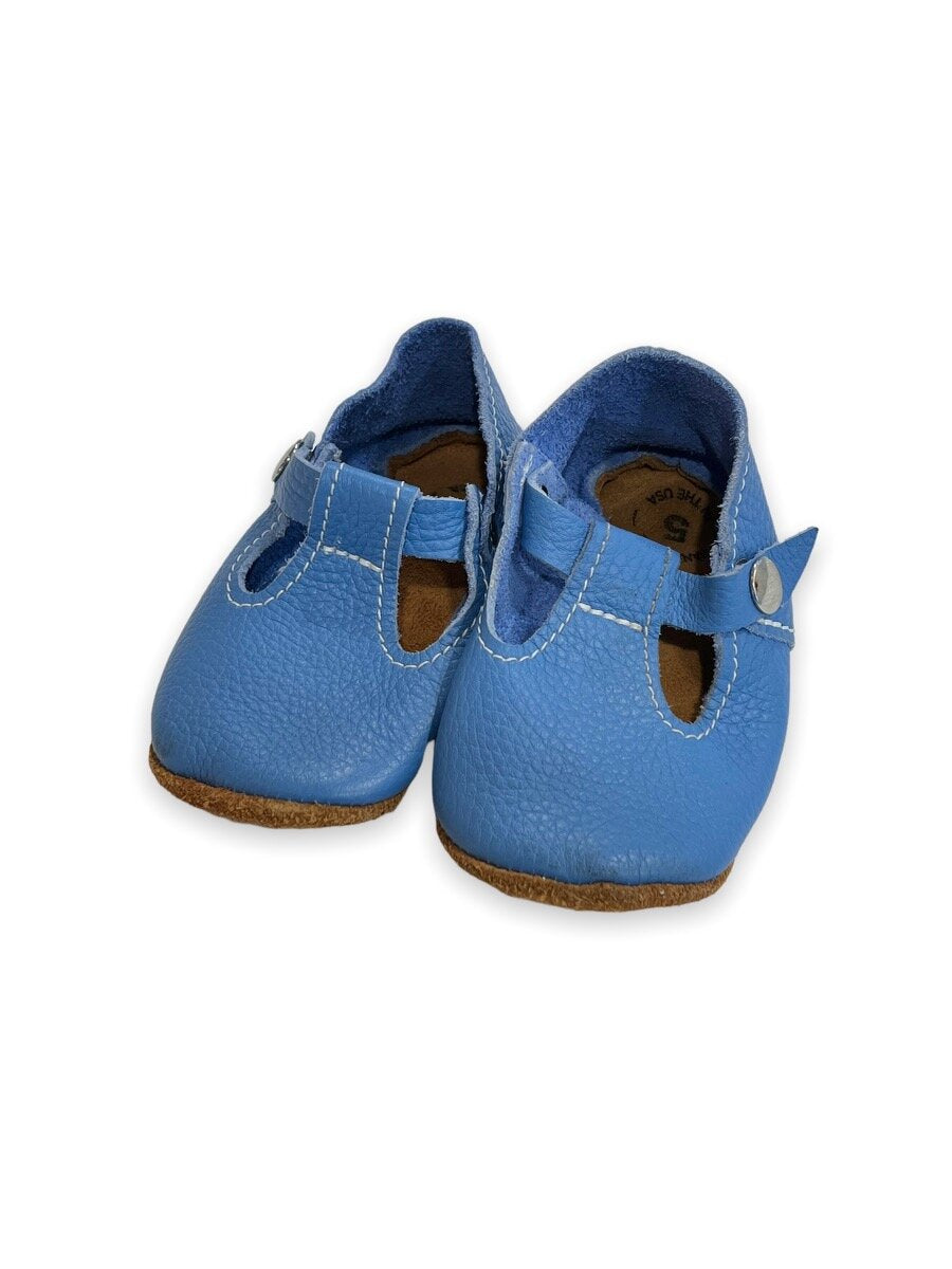 Size 5 Mon Petit soft soled blue leather shoes Default Title / 5 / -