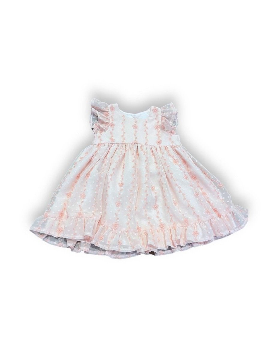 Size 18 month Pippa and Julie white floral and swiss dot dress Default Title / 18 month / Girl