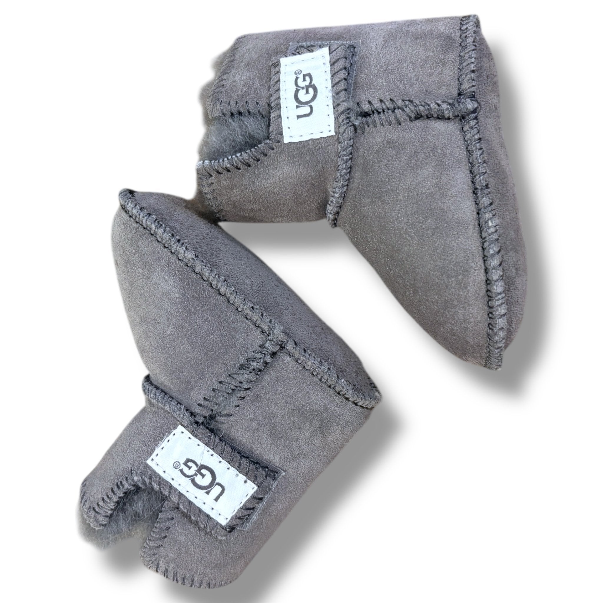 Size Infant 0-1 UGG gray boots w/ Velcro side closure Default Title / Infant / -
