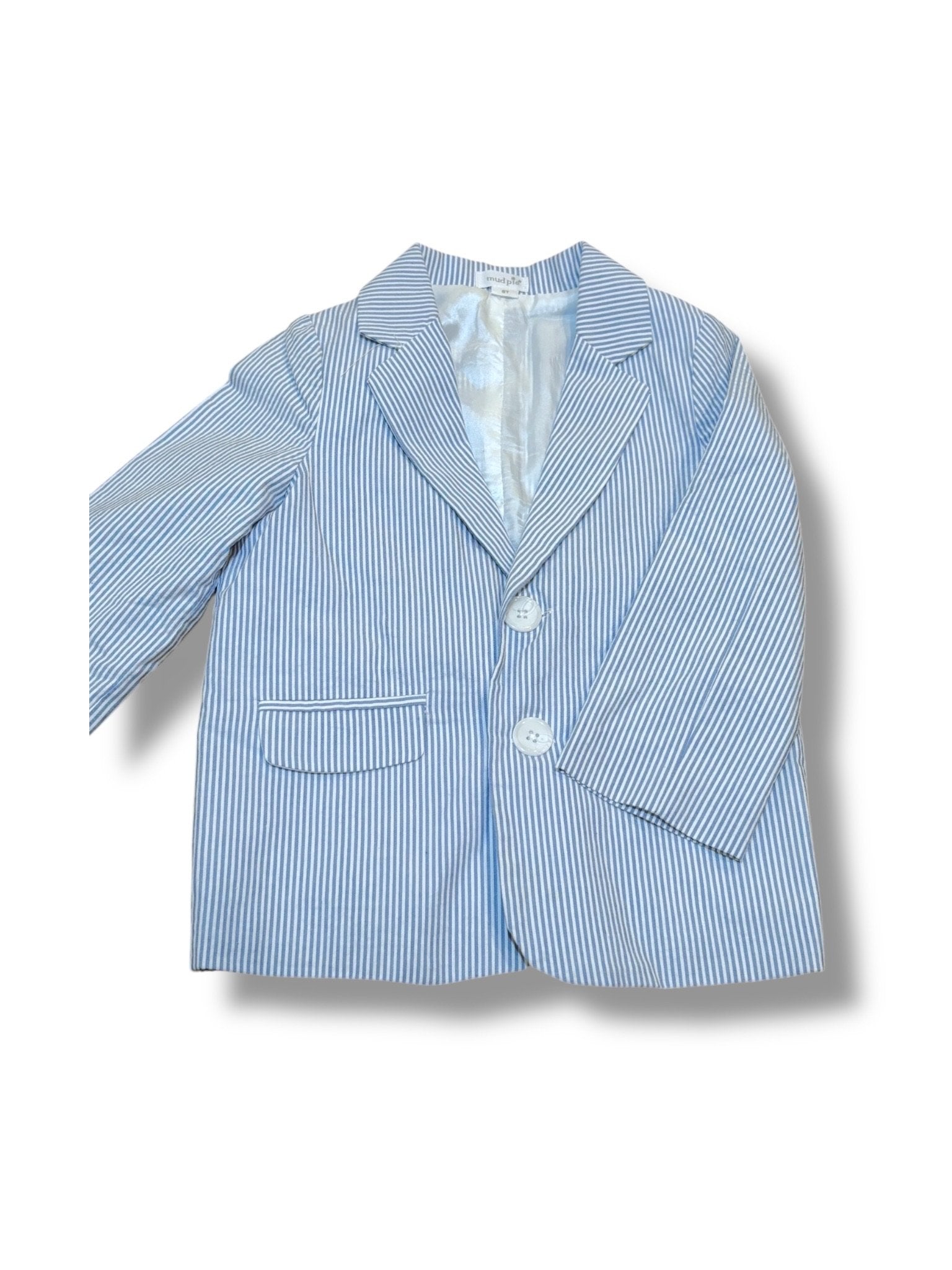 Size 5T Mudpie light blue/white seersucker blazer Default Title / 5 / Boy