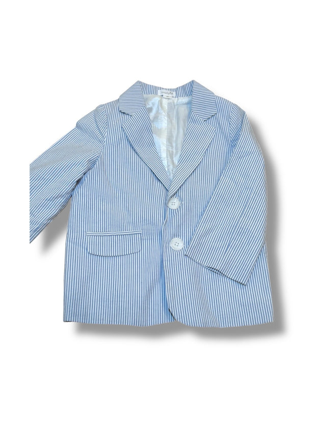 Size 5T Mudpie light blue/white seersucker blazer Default Title / 5 / Boy