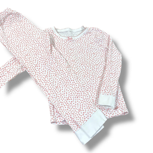 Size 7 Petite Plume white w/ pink hearts pajama set Default Title / 7 / Girl