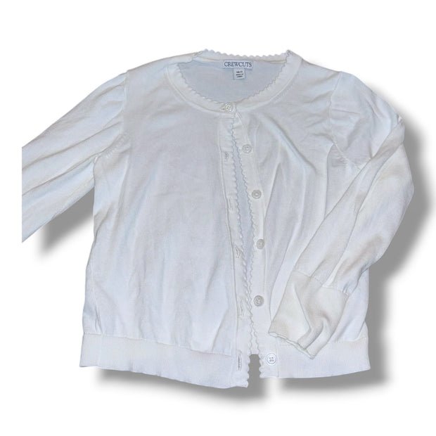Size 6-7 Crewcuts off-white cardigan w/ scalloped edge Default Title / 7-Jun / Girl