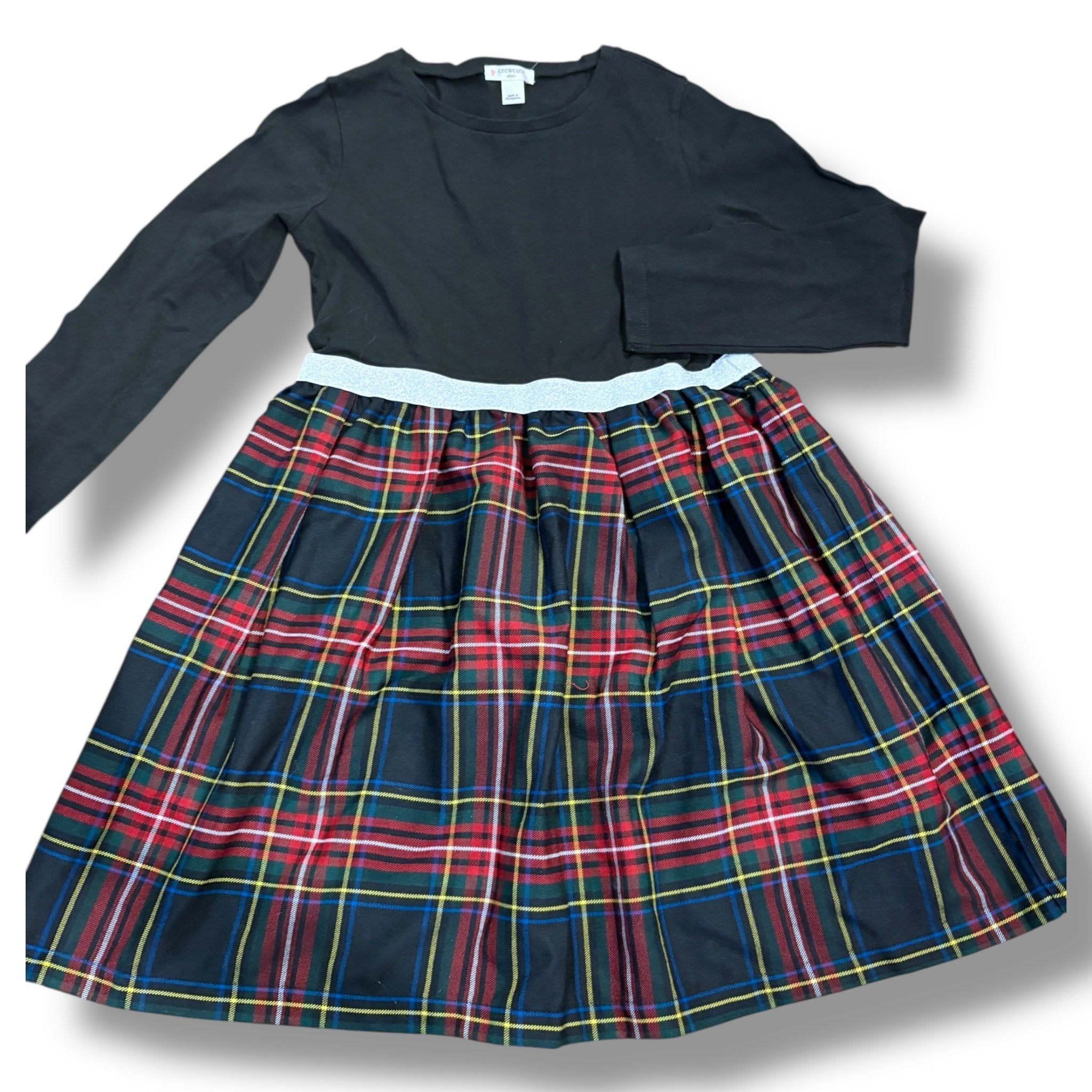 Size 8 Crewcuts black/red/white/yellow plaid cap sleeve dress NWT Default Title / 8 / Girl