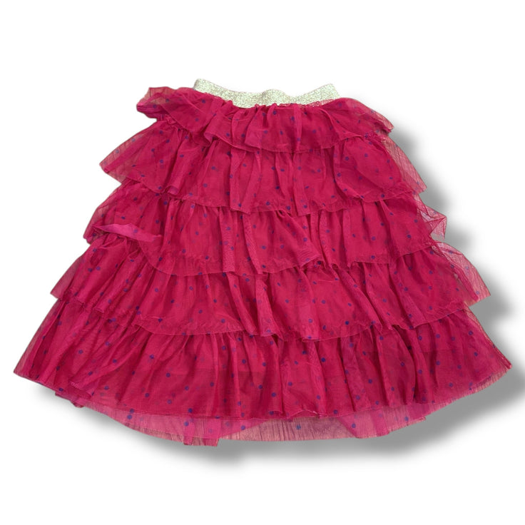 Size 7-8 Boden burgundy tulle skirt with navy polka dots Default Title / 8-Jul / Girl