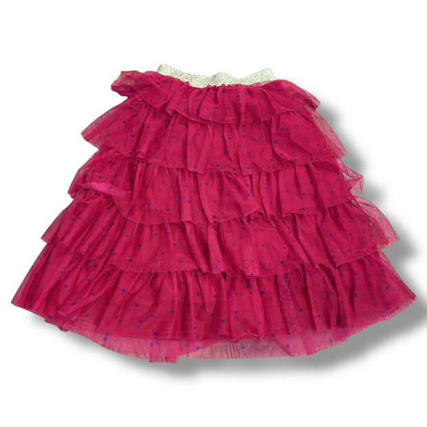 Size 7-8 Boden burgundy tulle skirt with navy polka dots Default Title / 8-Jul / Girl
