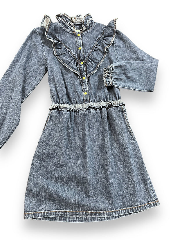 Size 10 Louis and louisa long sleeve denim dress with front ruffles Default Title / 10 / Girl