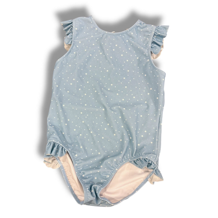 Size 9-10 Minnow light blue, white star one piece swimsuit, navy back tie Default Title / 10-Sep / Girl