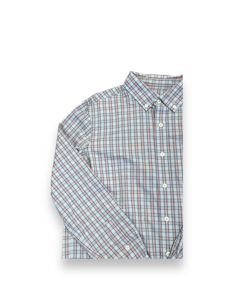 Size 12-14 Southern Tides blue/grey/pink plaid performance button up Default Title / 14-Dec / Boy