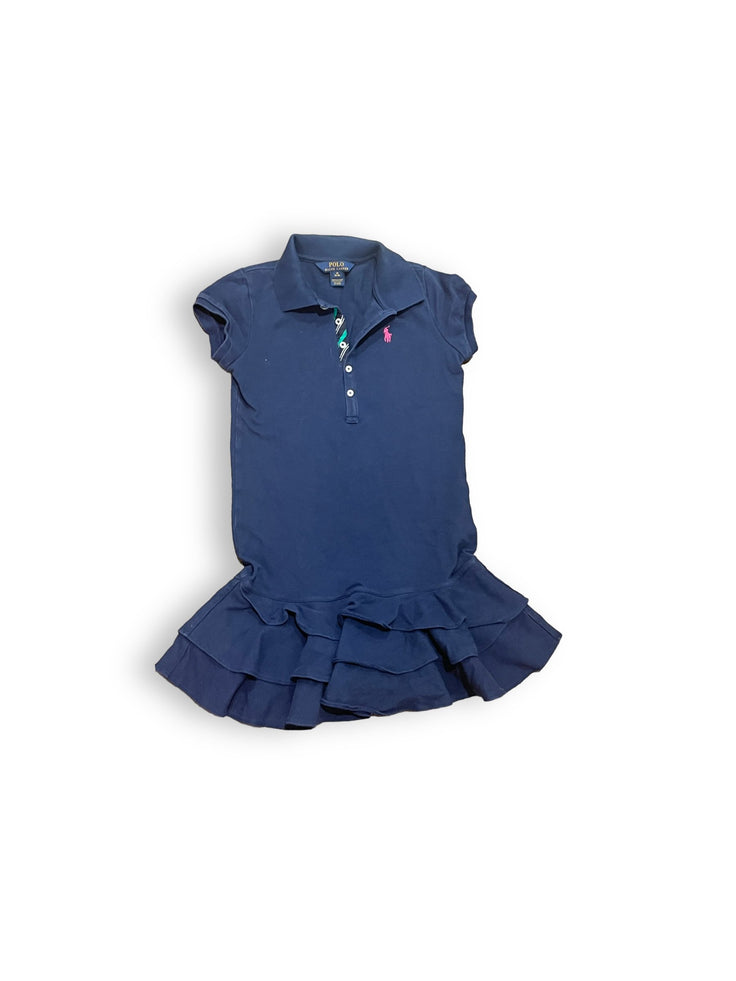 Size 8-10 Ralph Lauren navy tier dress with buttons Default Title / 10-Aug / Girl