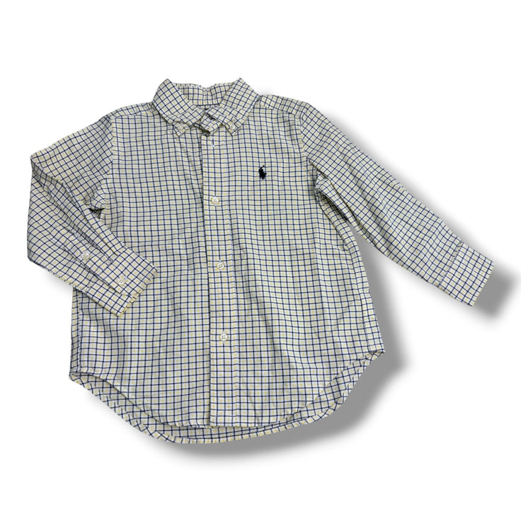Size 3 Ralph Lauren yellow/white/navy plaid button down - NWT Default Title / 3 / Boy