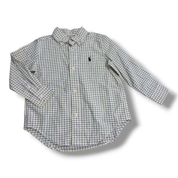 Size 3 Ralph Lauren yellow/white/navy plaid button down - NWT Default Title / 3 / Boy