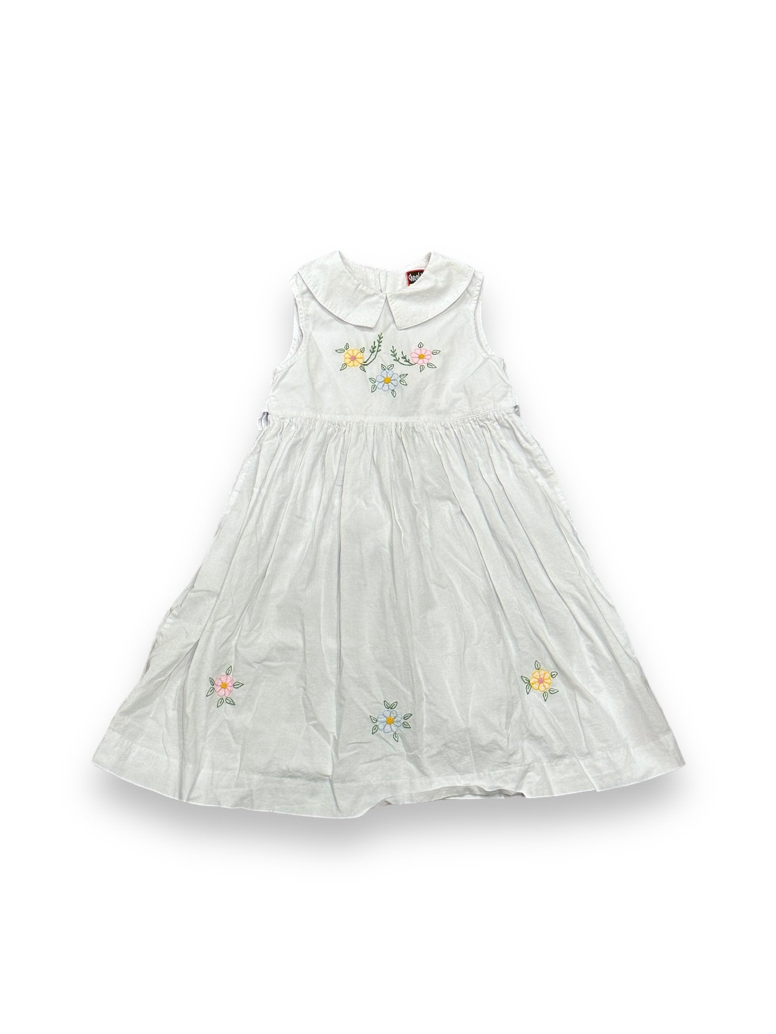 Size 6 Chocolate Soup white dress with flower embroidery Default Title / 6 / Girl