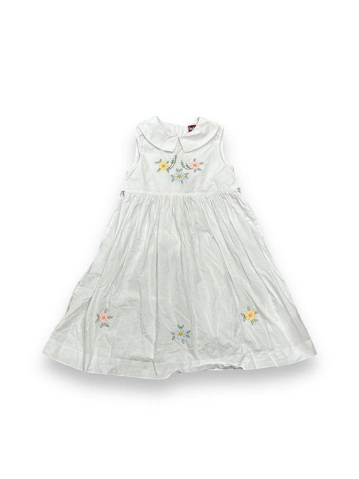 Size 6 Chocolate Soup white dress with flower embroidery Default Title / 6 / Girl