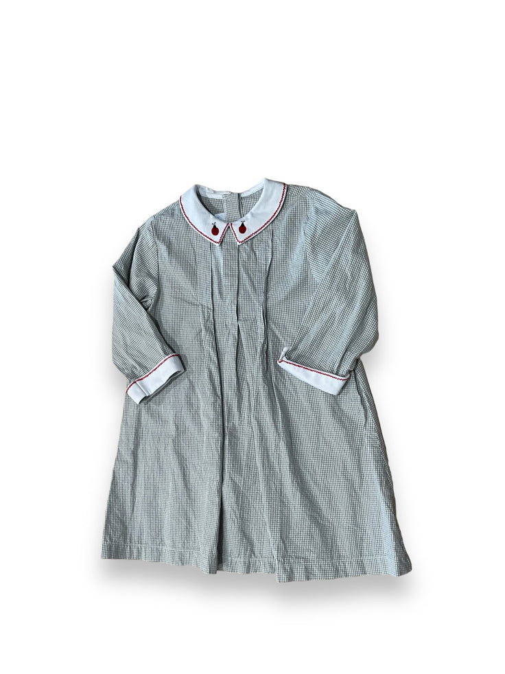 Size 6 Pixie lily gray/white gingham dress with ladybug collar Default Title / 6 / Girl