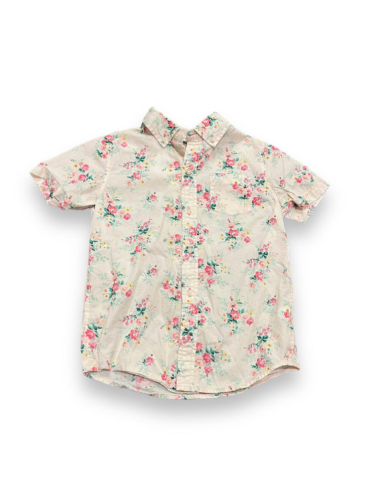 Size 7 Janie and Jack pink and floral short sleeve button down Default Title / 7 / Boy