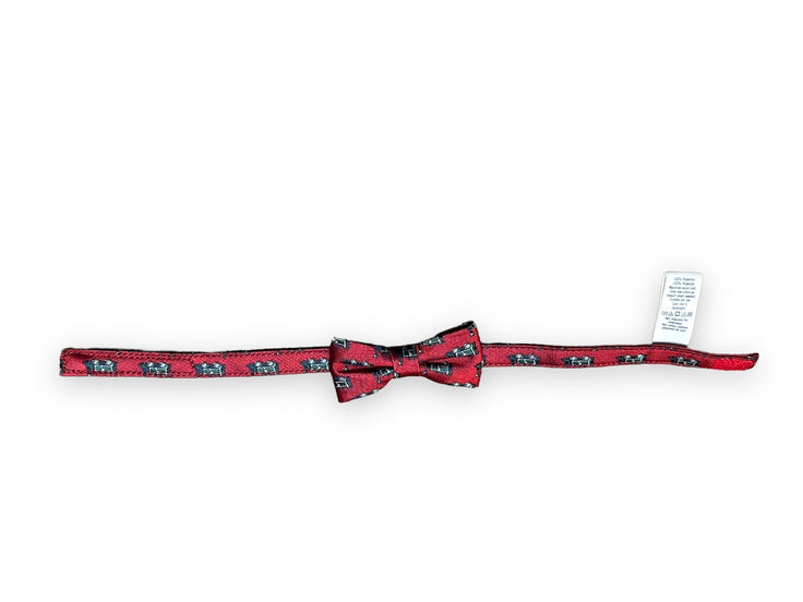 Size 0-3 Janie and Jack red bowtie with navy/green trains Default Title / 0-3 month / Boy