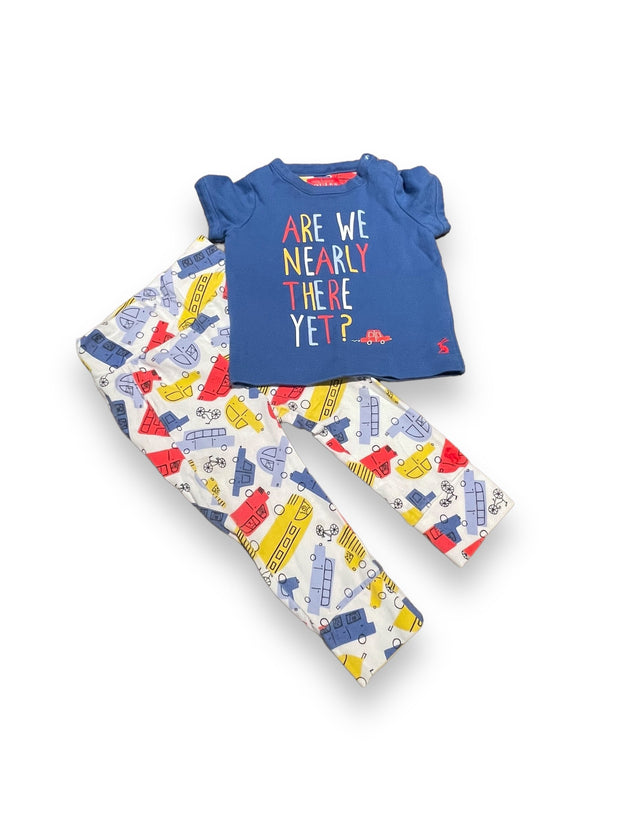 Size 6-9 months Joules “are we there yet” car pajamas Default Title / 6-9 month / Boy