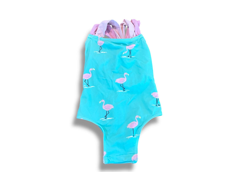 Size 12-18 month TBBC mint swimsuit w/ flamingos, pink adjustable straps Default Title / 12-18 month / Girl
