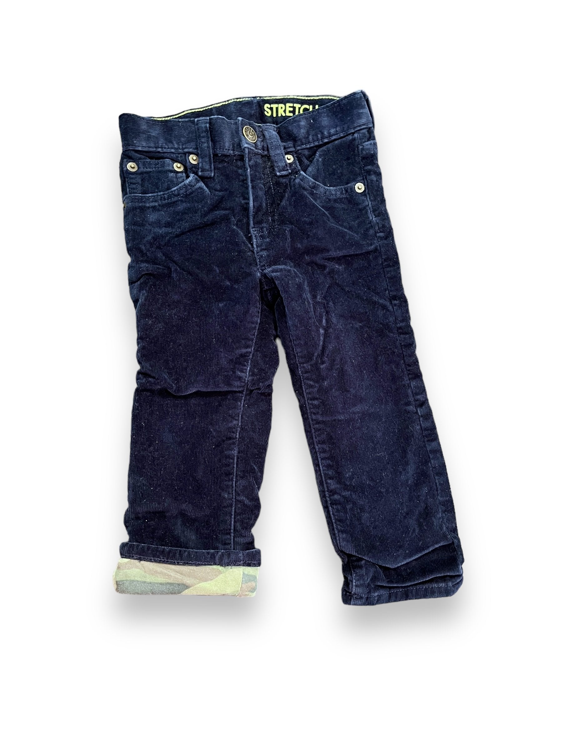 SIze 2 Crewcuts blue corduroy pants with camo lining Default Title / 2 / -