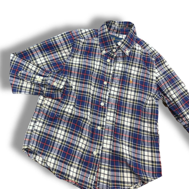 Size 5 Ralph Lauren blue, white, yellow and red plaid button down Default Title / 5 / Boy