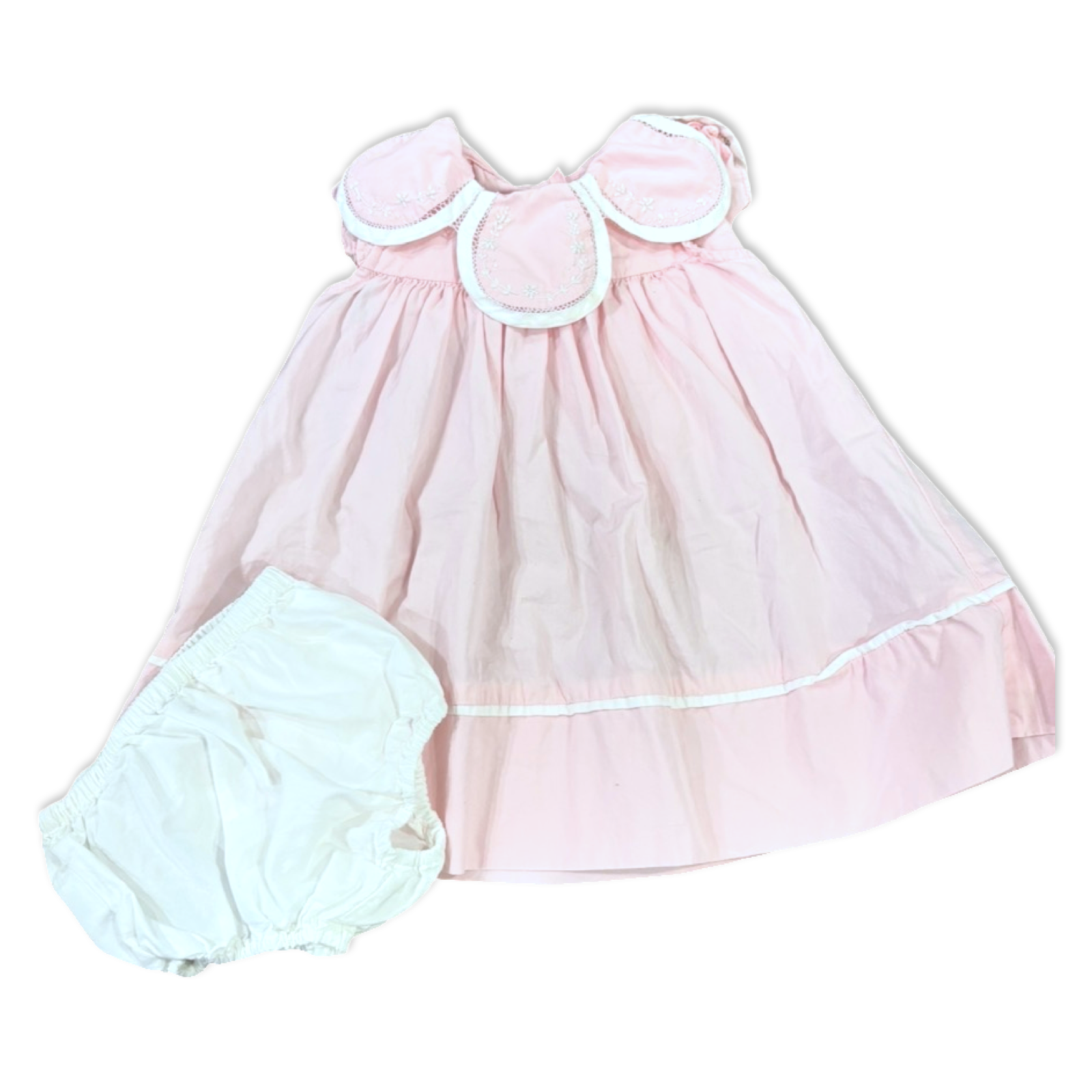 Size 12 month Sophie and lucas light pink dress with petal neckline, bloomers Default Title / 12 / Girl