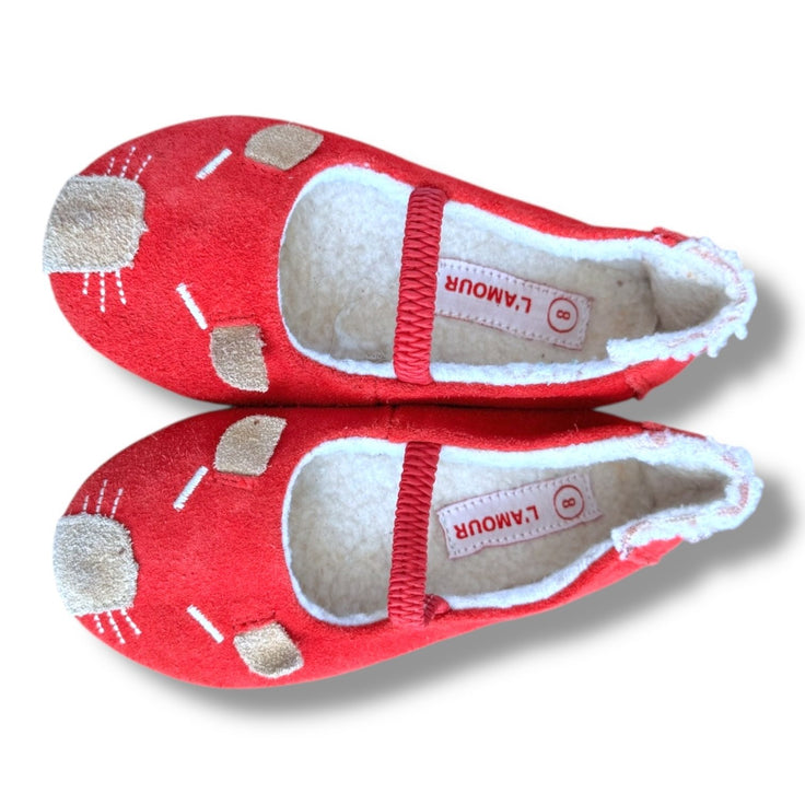 Size 8 L'Amour red mouse flats Default Title / 8 / -