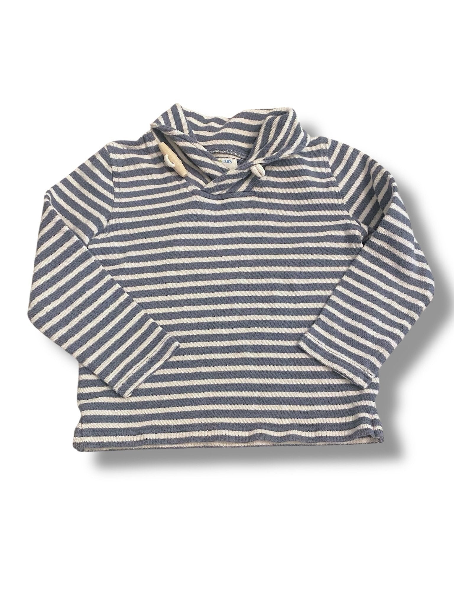 Size 4-5 Crewcuts blue and white striped sweater with toggle closure top Default Title / 5-Apr / Boy