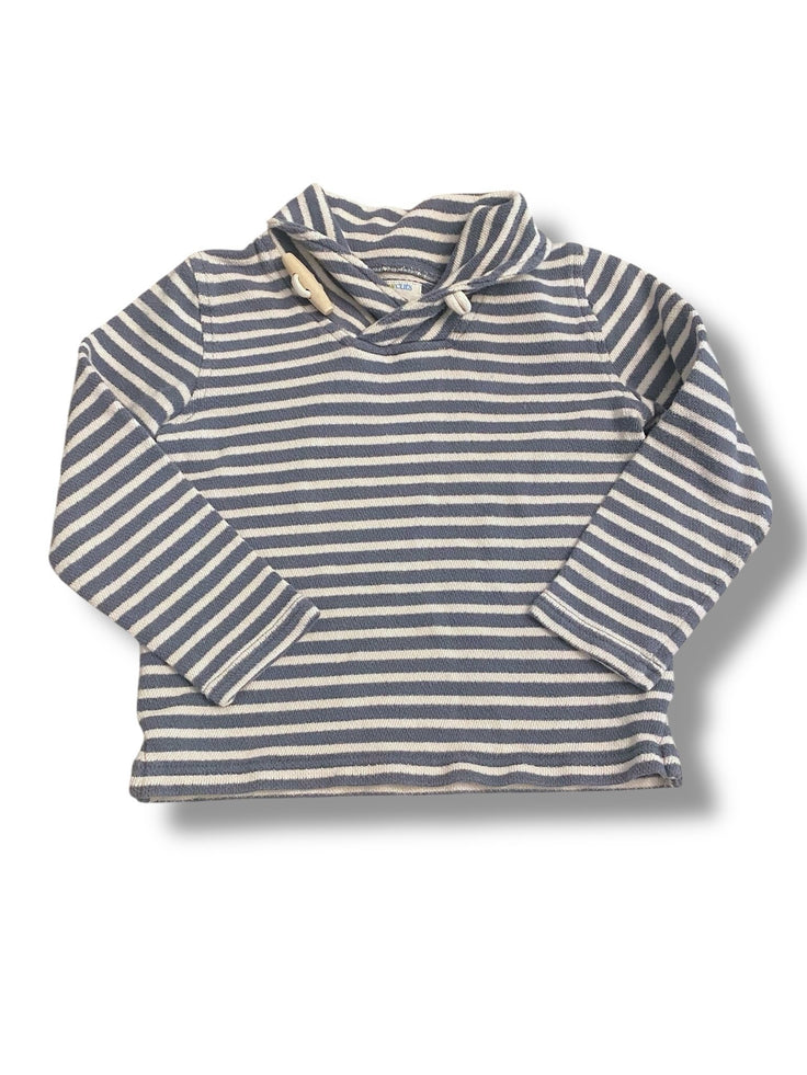 Size 4-5 Crewcuts blue and white striped sweater with toggle closure top Default Title / 5-Apr / Boy