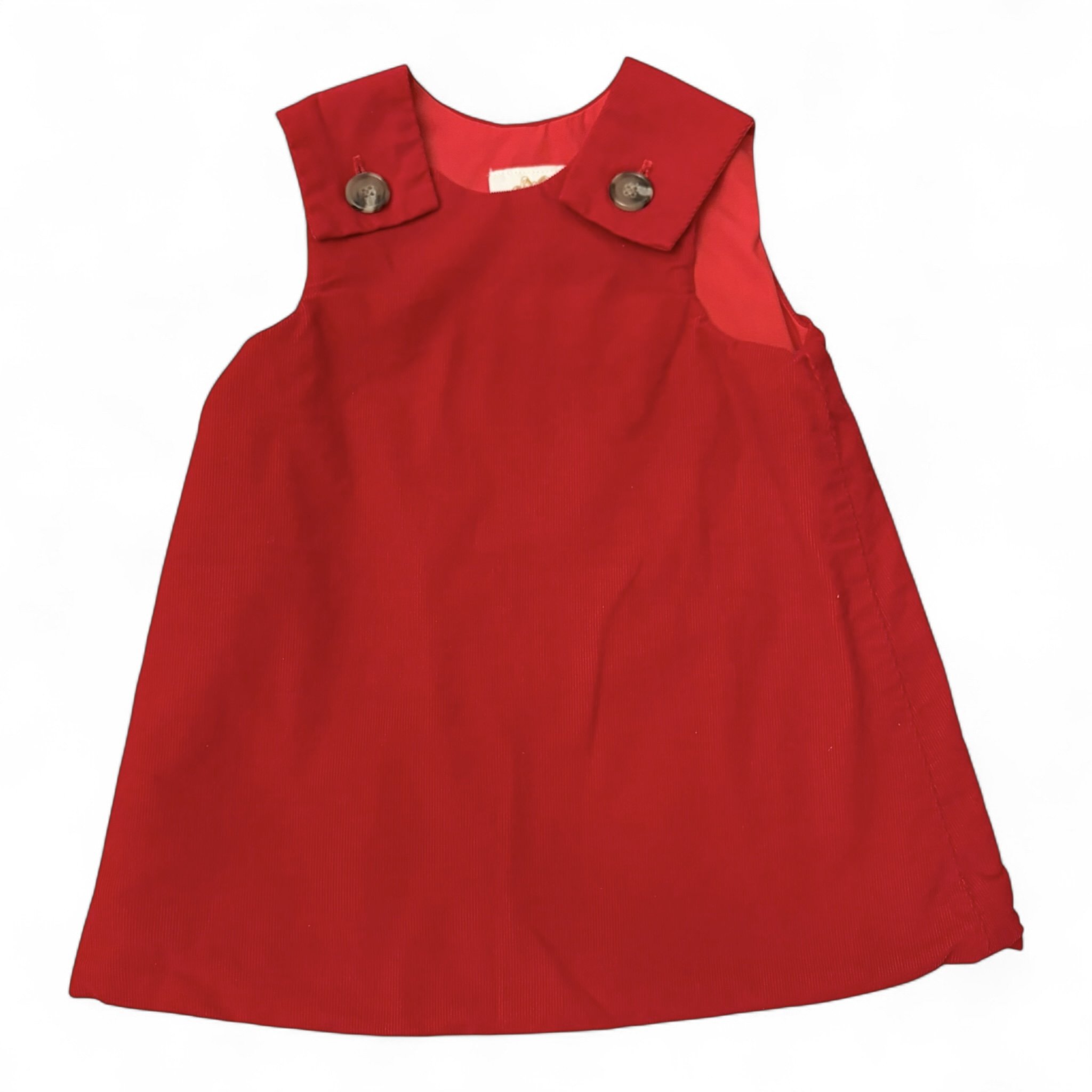 Size 18-24 month TBBC red fine corduroy jumper dress Default Title / 18-24 month / Girl