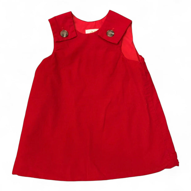 Size 18-24 month TBBC red fine corduroy jumper dress Default Title / 18-24 month / Girl