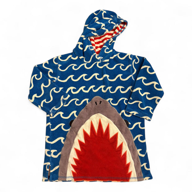 Size 5-6 Boden blue terrycloth long sleeve coverup with shark Default Title / 6-May / Boy