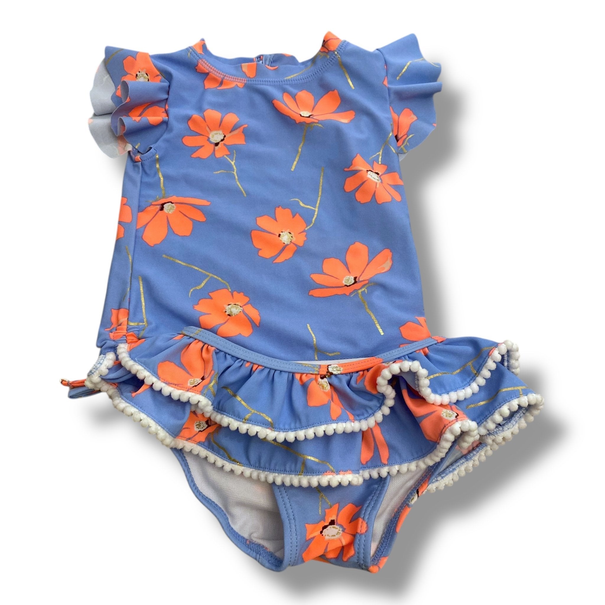 Size 6-12 month Snapperrock blue and hot pink two piece swimsuit Default Title / 6-12 month / Girl
