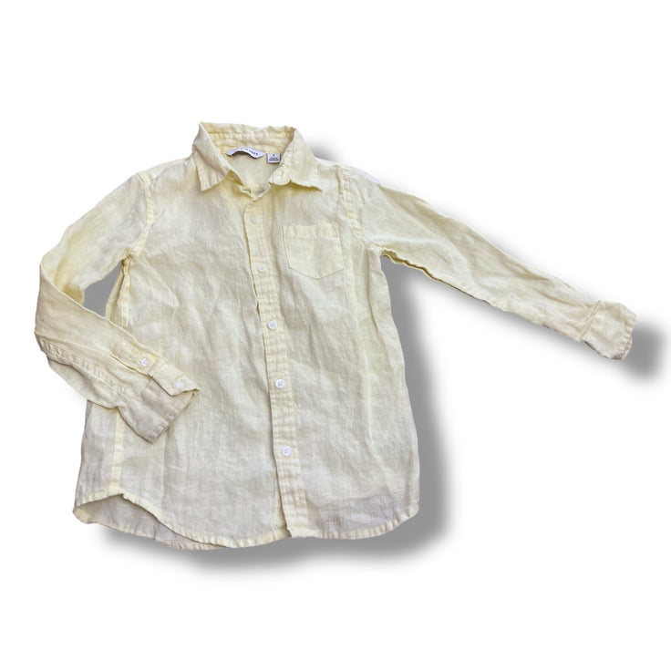 Size 5 Janie and Jack yellow linen button up Default Title / 5 / Boy