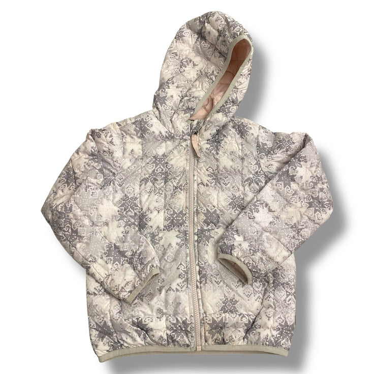Size 6 Patagonia gray and white camo thermoball jacket with light pink liner - name on tag Default Title / 6 / Girl
