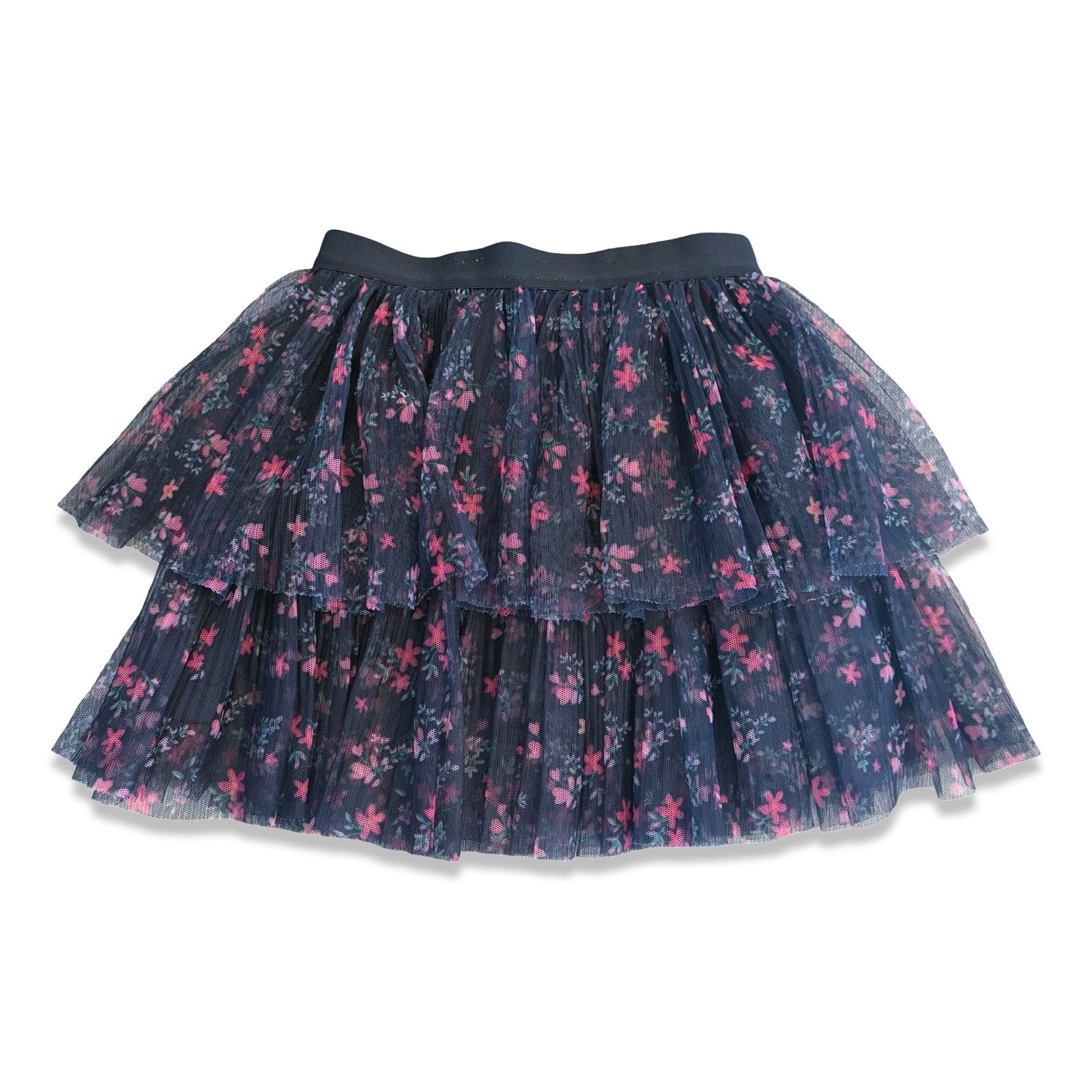 Size 6 Zara black tulle tiered skirt with flowers Default Title / 6 / Girl
