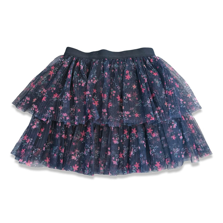 Size 6 Zara black tulle tiered skirt with flowers Default Title / 6 / Girl
