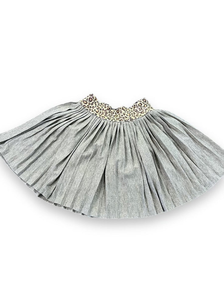 Size 5 EGG silver metalic skirt with animal print waist Default Title / 5 / Girl