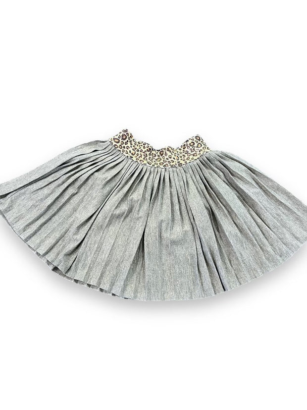 Size 5 EGG silver metalic skirt with animal print waist Default Title / 5 / Girl