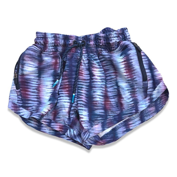 Size 6 Athleta black/pink/white tie dye shorts with drawstrong waist Default Title / 6 / Girl