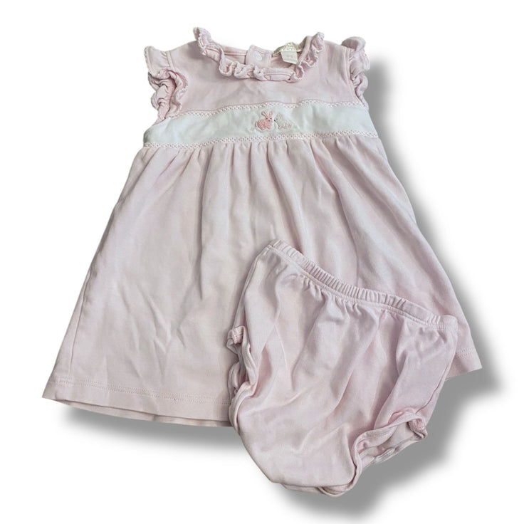 Size 6-9 month Kissy Kissy light pink tunic dress with bunnies + bloomers Default Title / 6-9 month / Girl