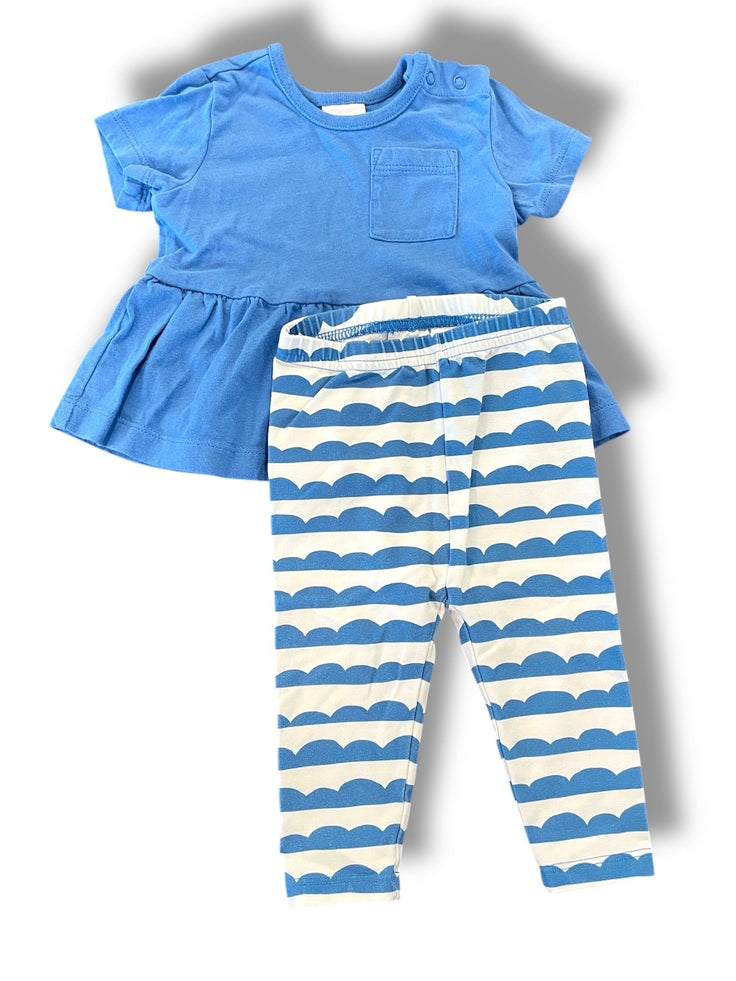 Size 3-6 month Hanna Andersson blue tee with cloud leggings Default Title / 3-6 month / -