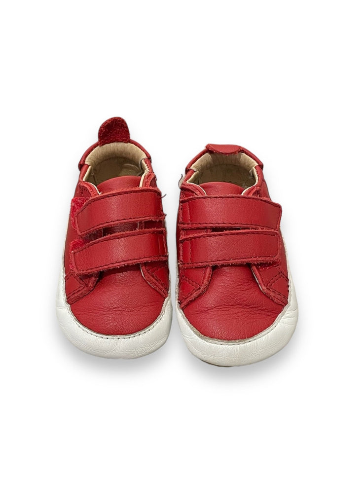 Size 3 infant (18) Oldsoles red velcro shoes Default Title / 3 / -