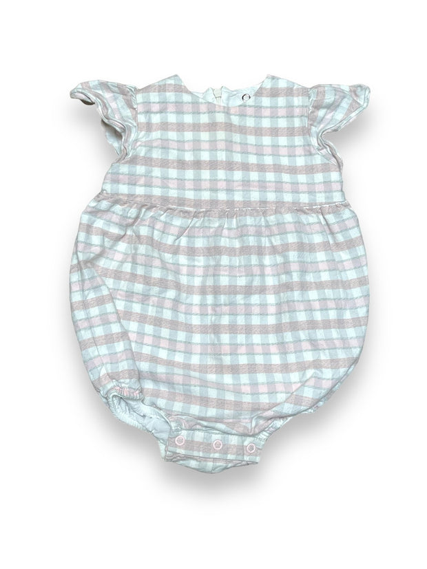 Size 12 month Dondolo pink/grey/white flannel bubble with pink bows Default Title / 12 / Girl