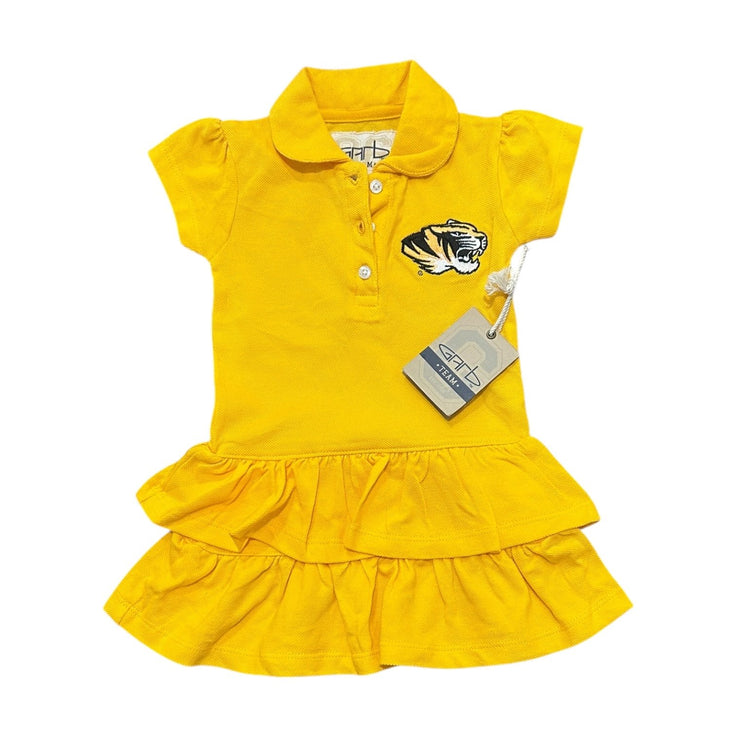 Size 6 month Garb yellow drop waist polo dress, mizzou Default Title / 6 month / -